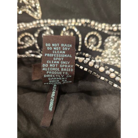 Camille Beautiful Black Beaded Long Dress Size S- Preloved - Picture 10 of 10